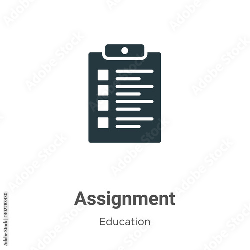 Assignment vector icon on white background. Flat vector assignment icon symbol sign from modern education collection for mobile concept and web apps design. © Digital Bazaar