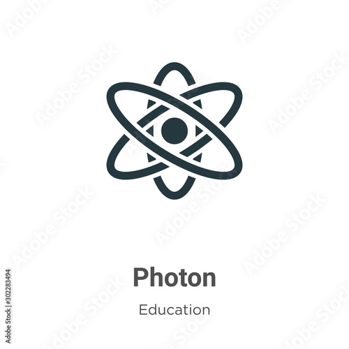 Photon vector icon on white background. Flat vector photon icon symbol sign from modern education collection for mobile concept and web apps design. photo