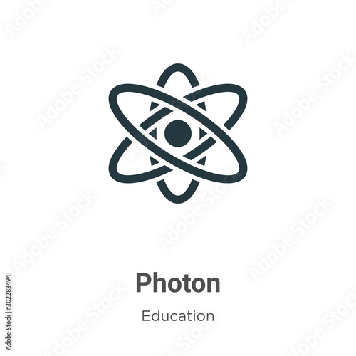 Photon vector icon on white background. Flat vector photon icon symbol sign from modern education collection for mobile concept and web apps design.