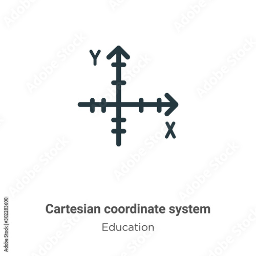 Cartesian coordinate system vector icon on white background. Flat vector cartesian coordinate system icon symbol sign from modern education collection for mobile concept and web apps design.