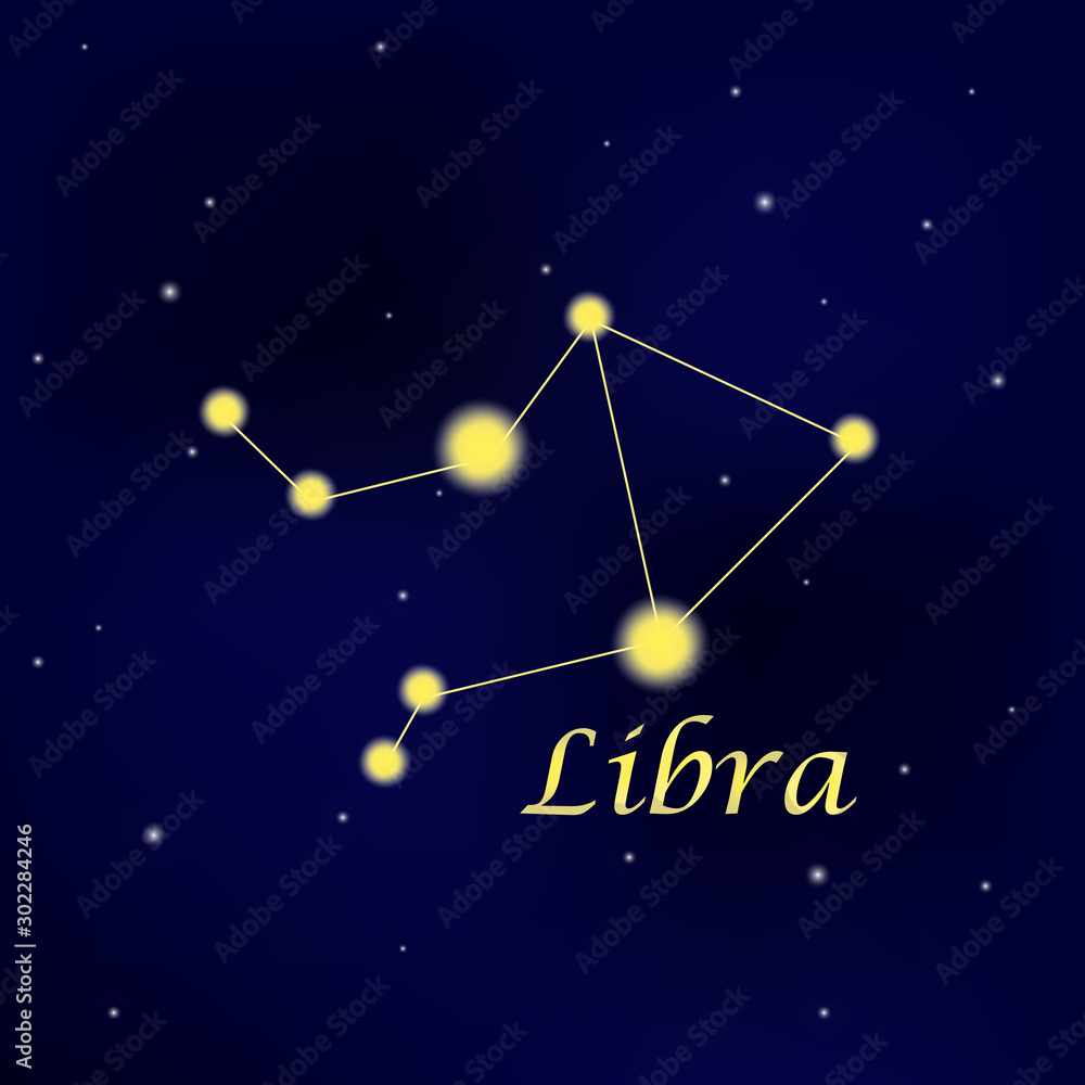 Pattern with constellation Libra. Abstract print with The Scales. Pattern with constellation Libra. Abstract print with The Scales.