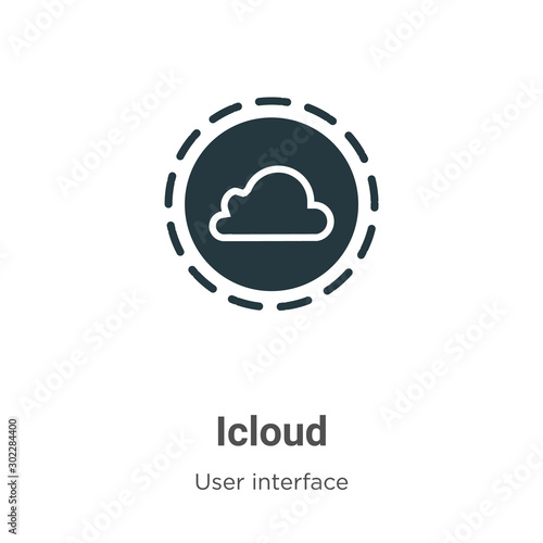 Icloud vector icon on white background. Flat vector icloud icon symbol sign from modern user interface collection for mobile concept and web apps design. photo