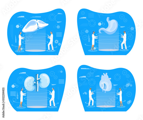Tiny doctors treat internal organs, making ultrasound, x ray research in hologram