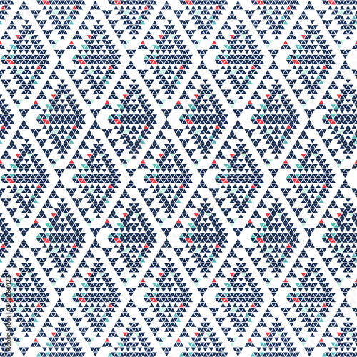 Optical illusion of volume. Geometric shapes in a diamond-shaped grid.
