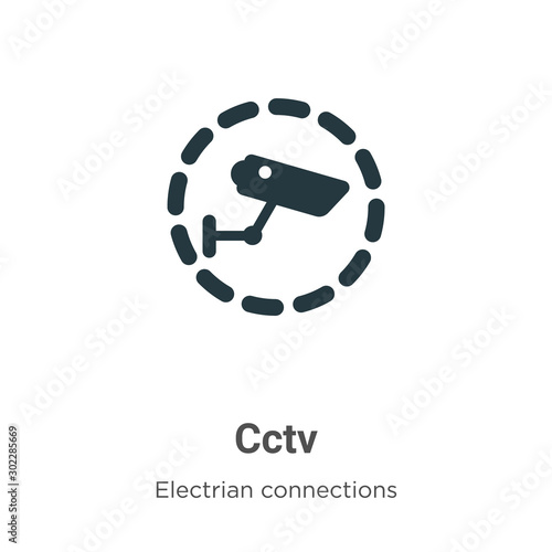 Cctv vector icon on white background. Flat vector cctv icon symbol sign from modern electrian connections collection for mobile concept and web apps design.