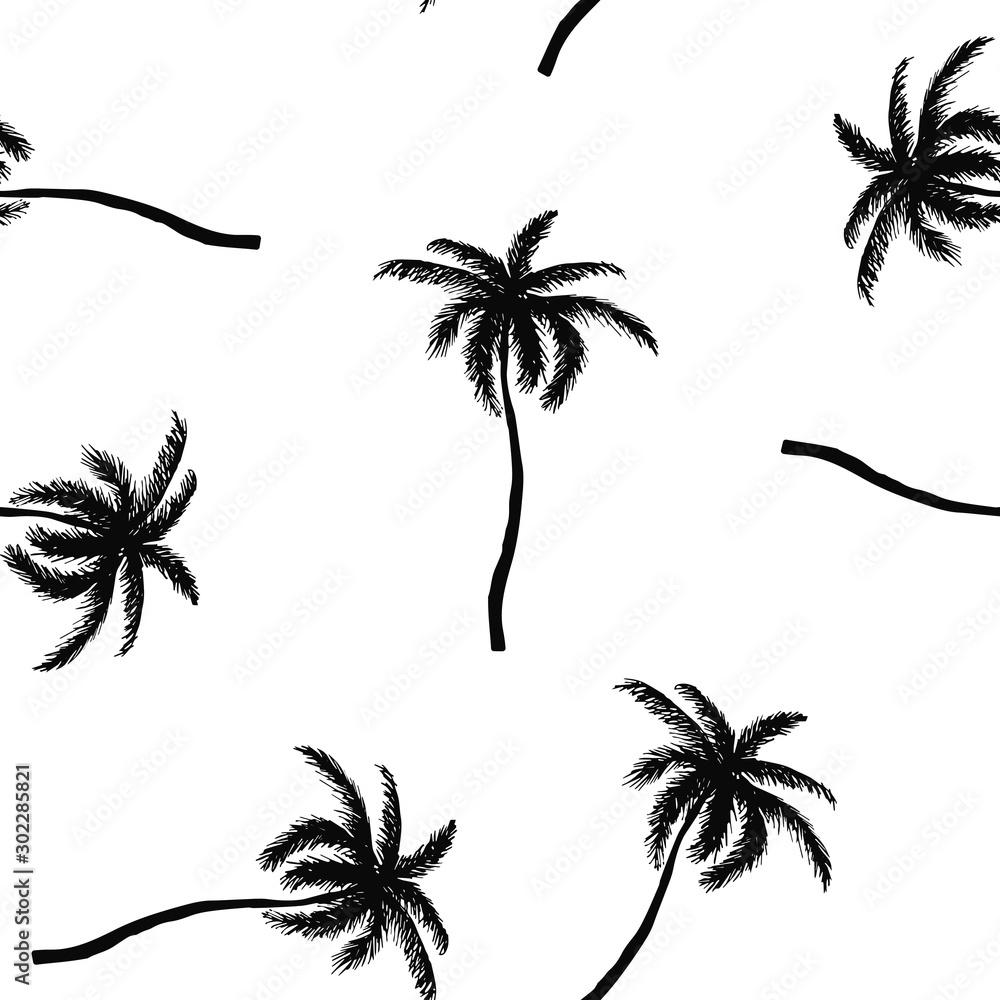 Fototapeta premium Seamless pattern with palm tree