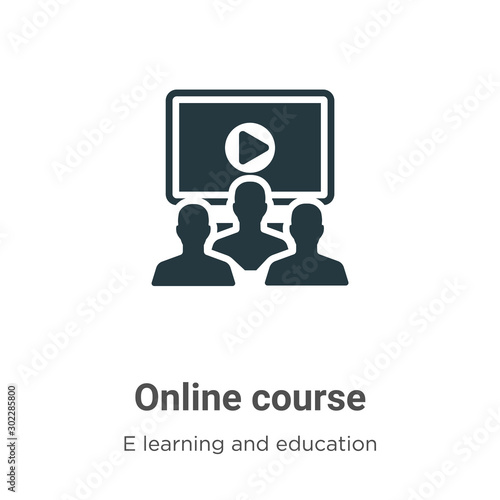 Online course vector icon on white background. Flat vector online course icon symbol sign from modern e learning collection for mobile concept and web apps design.