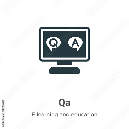 Qa vector icon on white background. Flat vector qa icon symbol sign from modern e learning and education collection for mobile concept and web apps design.