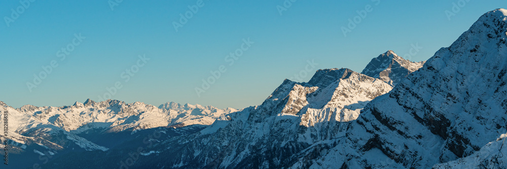 Snow covered beautiful mountain peaks Snow covered beautiful mountain peaks