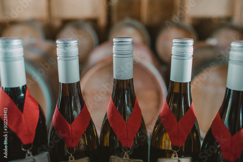 Award winning wines in wine storehouse.