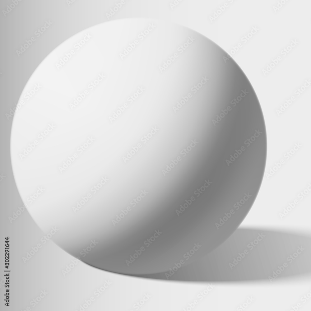 White sphere isolated on white. Vector illustration. White sphere isolated on white. Vector illustration.