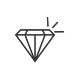 diamond treasure money icon thick line