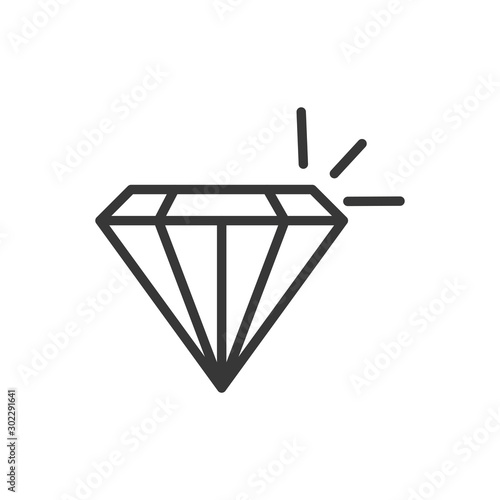 diamond treasure money icon thick line