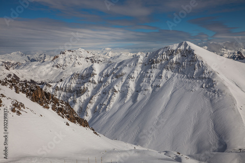 Mountain landscape in Serre Chevalier, French Alps