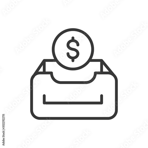 saving coin finance bank money icon thick line photo