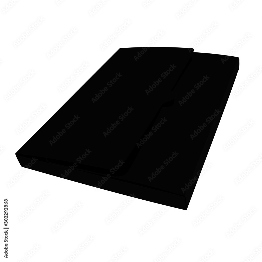 Folder black realistic vector illustration isolated Folder black realistic vector illustration isolated