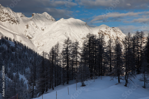 Mountain landscape in Serre Chevalier, French Alps