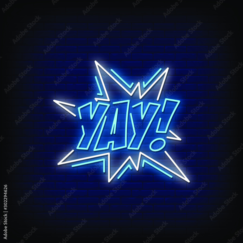 Yay Neon Signs Style text vector Yay Neon Signs Style text vector