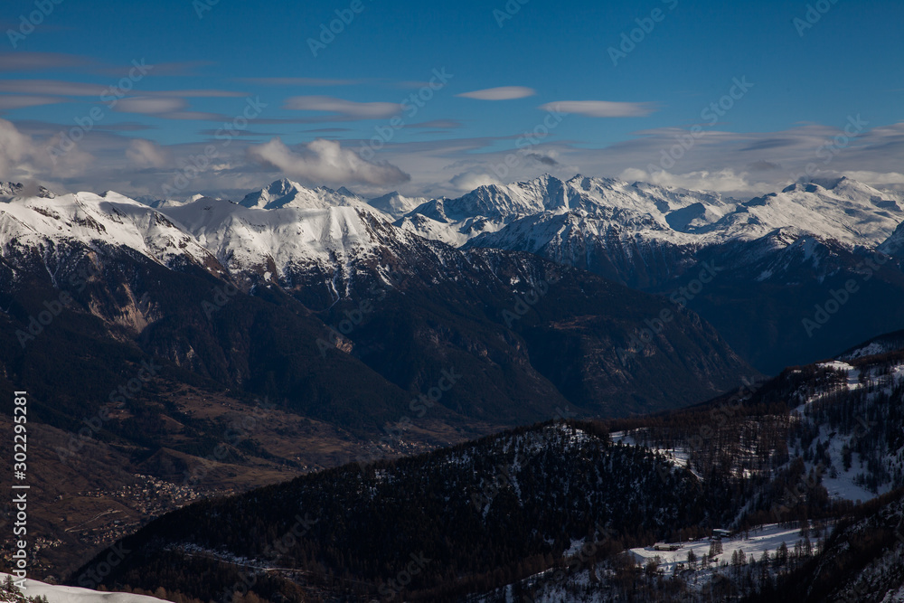Mountain landscape in Serre Chevalier, French Alps