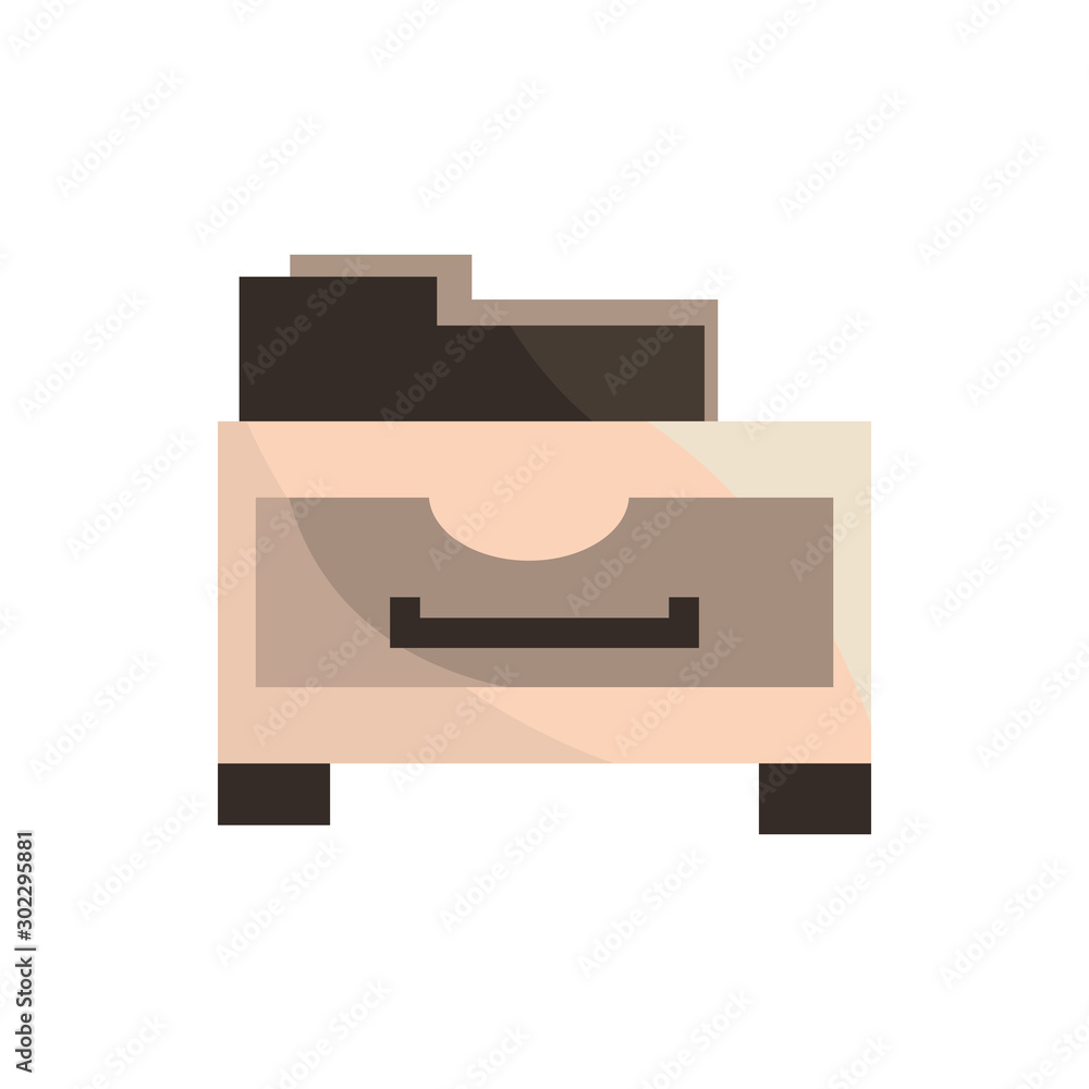 drawer with folder office work business equipment icon drawer with folder office work business equipment icon