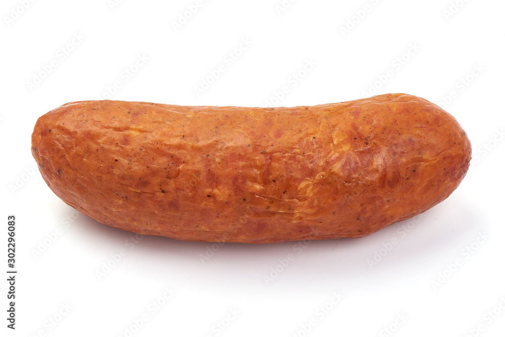 Garlic Pork Sausages, isolated on white background Garlic Pork Sausages, isolated on white background