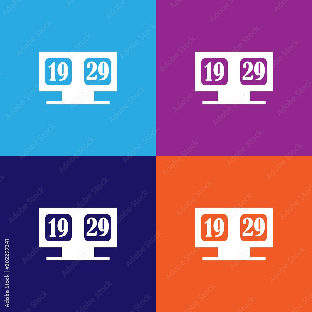 Fototapeta premium scoreboard with score color icons. Element of popular american football color icons. Signs, symbols collection icons for websites, web design,