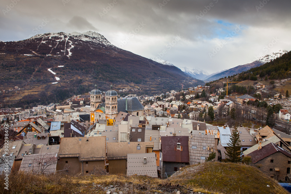 First snow in Briancon, Serre Chevalier, France