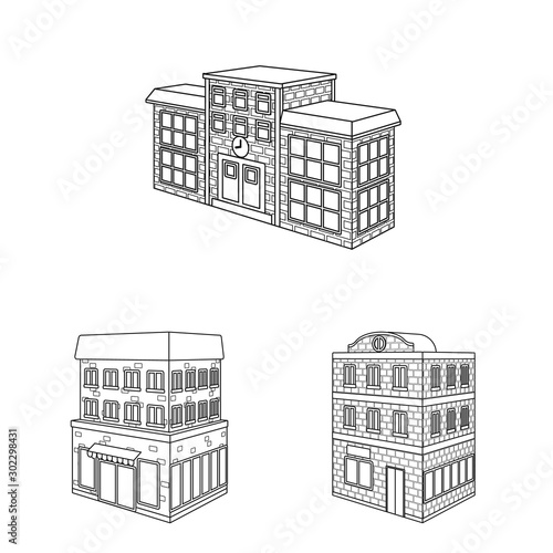 Vector design of home and apartment symbol. Set of home and modern stock symbol for web.
