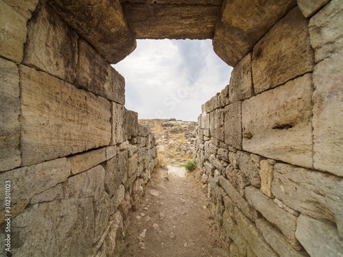 Ruins of old ancient greek town Panticapaeum. photo