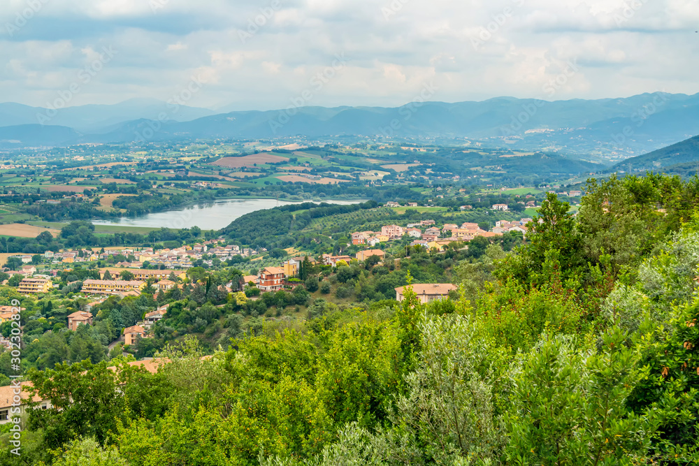 View of the Umbrian Apennines from the city of Narni, Umbria - Italy