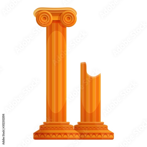 Ancient columns icon. Cartoon of ancient columns vector icon for web design isolated on white background