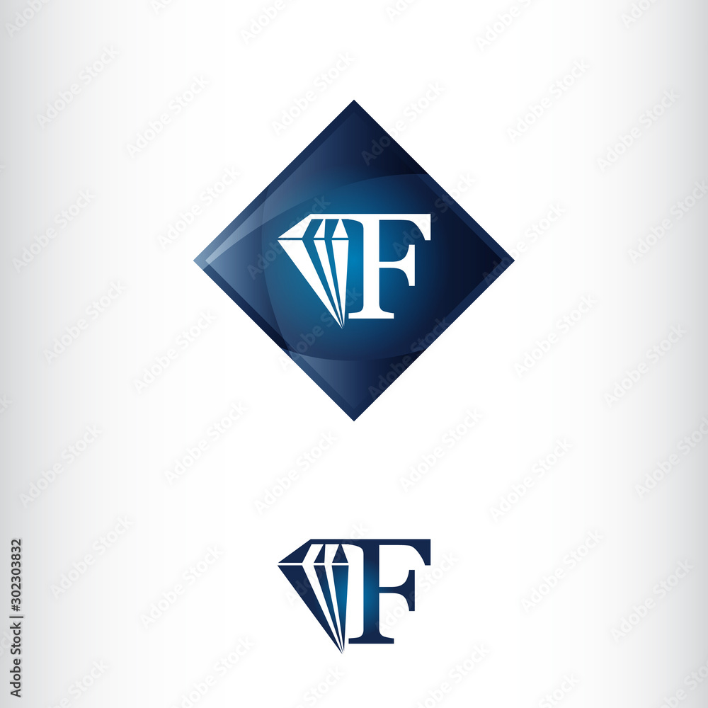 Letter F and Diamond shape, Luxury Creative Logo