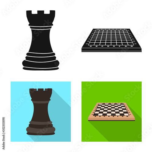 Isolated object of checkmate and thin logo. Collection of checkmate and target stock symbol for web.