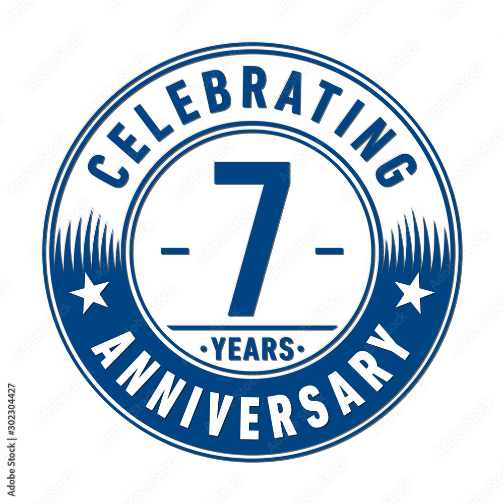 7 years anniversary celebration logo template. Vector and illustration. 7 years anniversary celebration logo template. Vector and illustration.