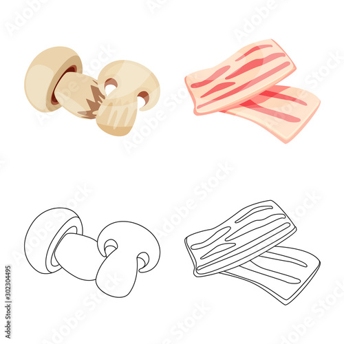 Isolated object of taste and product sign. Set of taste and cooking stock symbol for web.