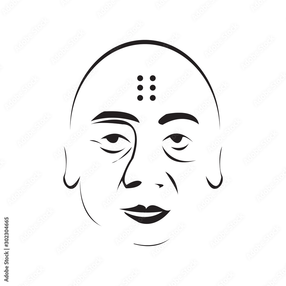 creative Monk face, line art vector
