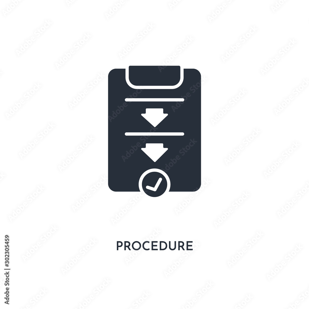 procedure icon. simple element illustration. isolated trendy filled ...