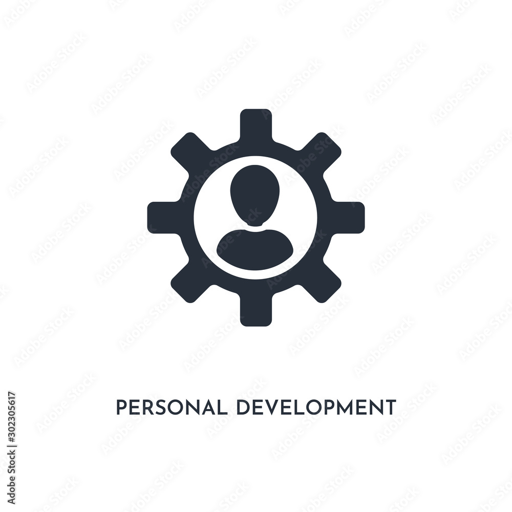 personal development icon. simple element illustration. isolated trendy filled personal development icon on white background. can be used for web, mobile, ui.