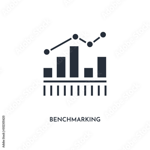 benchmarking icon. simple element illustration. isolated trendy filled benchmarking icon on white background. can be used for web, mobile, ui.