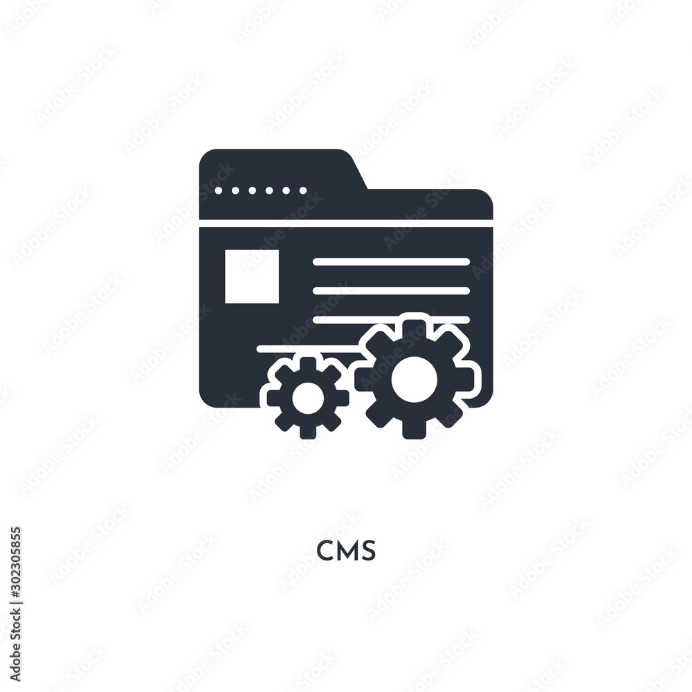 cms icon. simple element illustration. isolated trendy filled cms icon on white background. can be used for web, mobile, ui. cms icon. simple element illustration. isolated trendy filled cms icon on white background. can be used for web, mobile, ui.