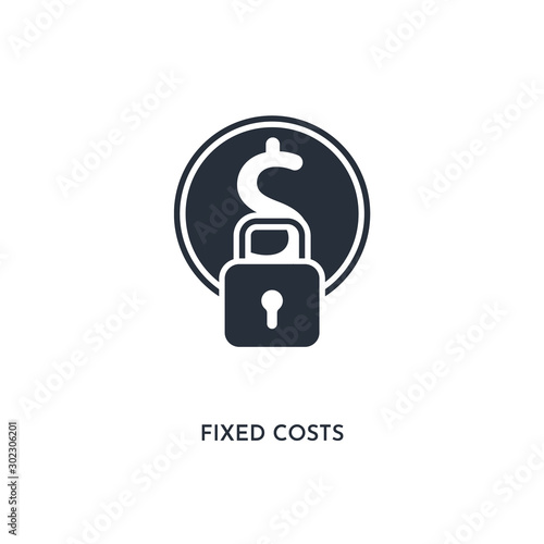 fixed costs icon. simple element illustration. isolated trendy filled fixed costs icon on white background. can be used for web, mobile, ui.