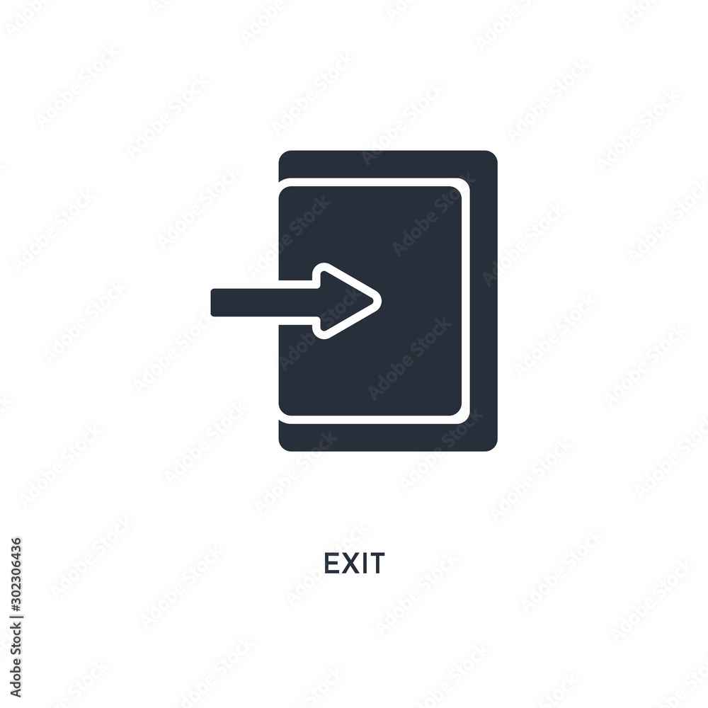 exit icon. simple element illustration. isolated trendy filled exit icon on white background. can be used for web, mobile, ui. exit icon. simple element illustration. isolated trendy filled exit icon on white background. can be used for web, mobile, ui.