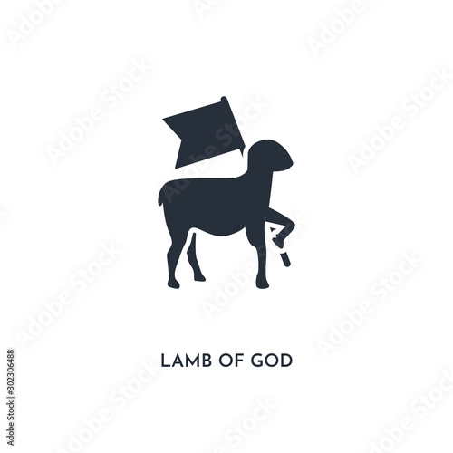 lamb of god icon. simple element illustration. isolated trendy filled lamb of god icon on white background. can be used for web, mobile, ui.