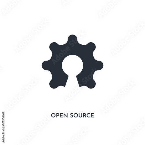 open source icon. simple element illustration. isolated trendy filled open source icon on white background. can be used for web, mobile, ui. photo