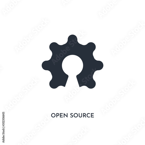 open source icon. simple element illustration. isolated trendy filled open source icon on white background. can be used for web, mobile, ui.