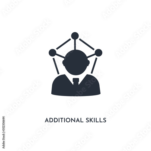 additional skills icon. simple element illustration. isolated trendy filled additional skills icon on white background. can be used for web, mobile, ui.