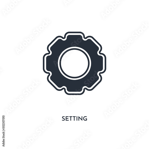 setting icon. simple element illustration. isolated trendy filled setting icon on white background. can be used for web  mobile  ui.