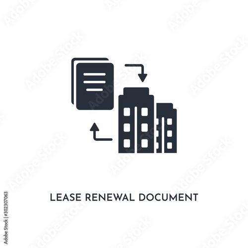lease renewal document icon. simple element illustration. isolated trendy filled lease renewal document icon on white background. can be used for web, mobile, ui.