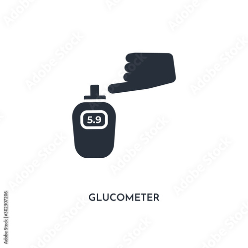 glucometer icon. simple element illustration. isolated trendy filled glucometer icon on white background. can be used for web, mobile, ui.