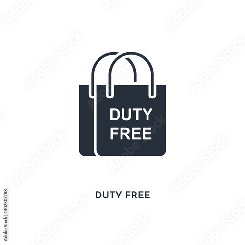 duty free icon. simple element illustration. isolated trendy filled duty free icon on white background. can be used for web, mobile, ui.